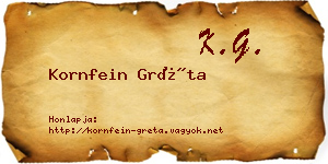 Kornfein Gréta névjegykártya